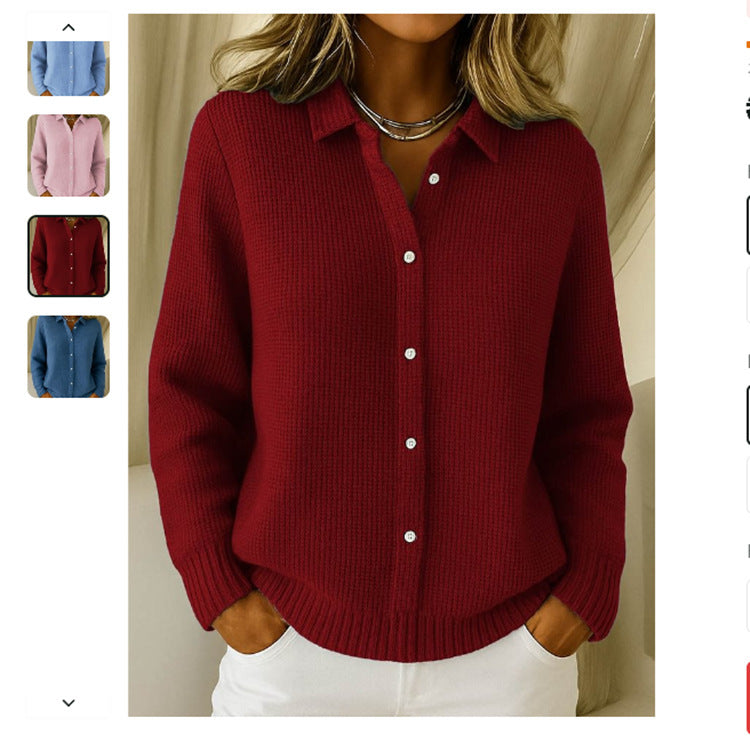 Textured Waffle Knit Button-Up Shirt