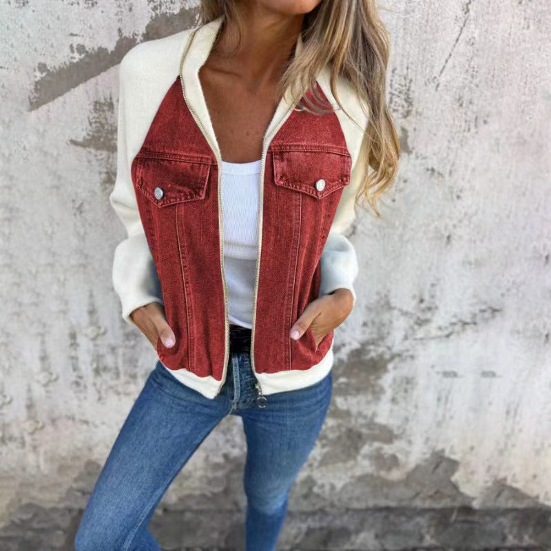 Modern Relaxed-Fit Zip Jacket with Textured Front Detail
