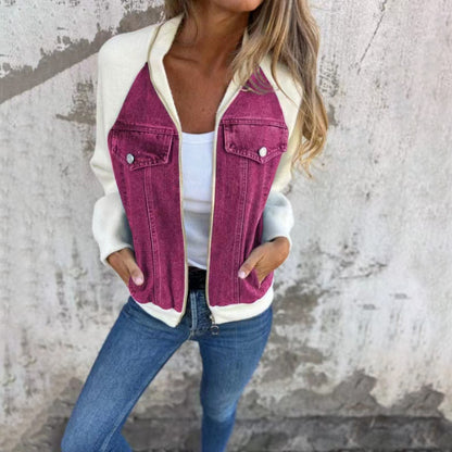 Modern Relaxed-Fit Zip Jacket with Textured Front Detail