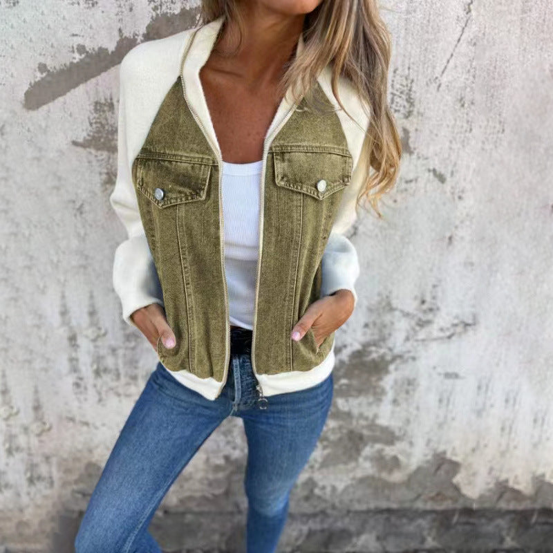 Modern Relaxed-Fit Zip Jacket with Textured Front Detail