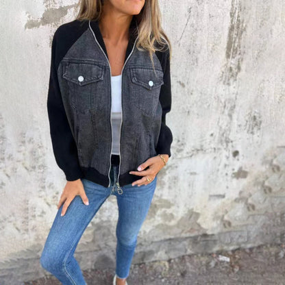 Modern Relaxed-Fit Zip Jacket with Textured Front Detail