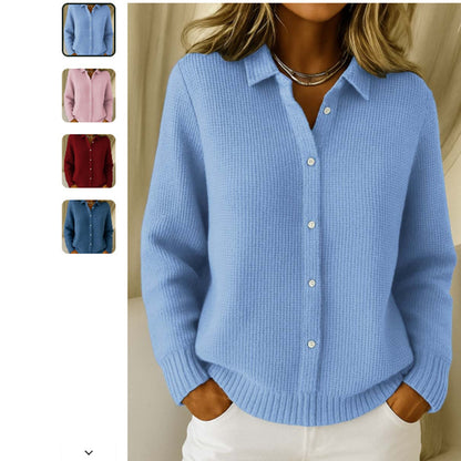 Textured Waffle Knit Button-Up Shirt
