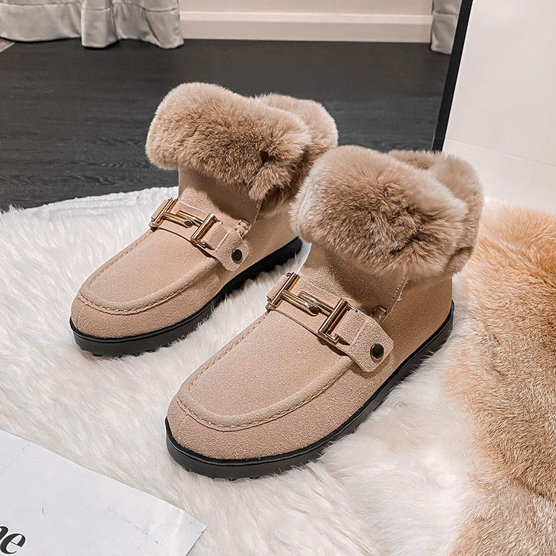 Cozy Winter Faux-Suede Ankle Boots